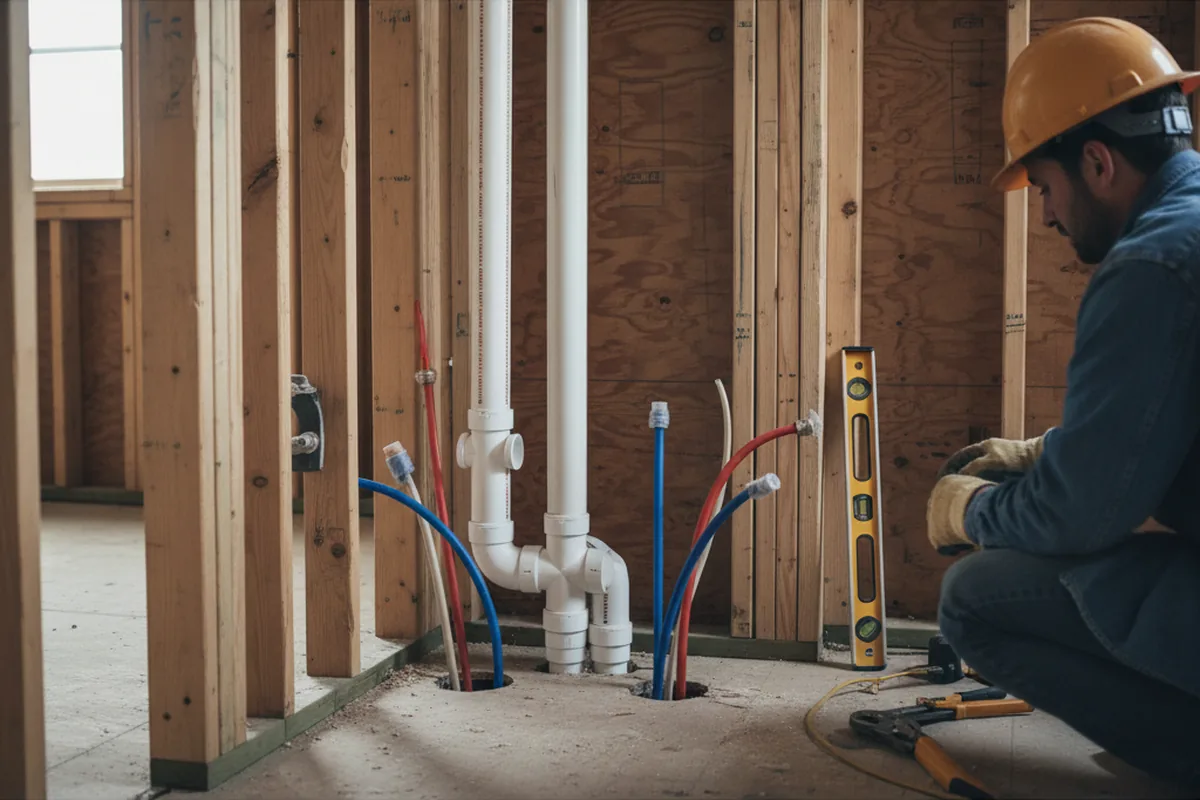 Drain and supply rough-in during Toilet Repair and Installation in Eddy